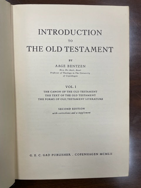 Aage Bentzen, Introduction to the Old Testament, Second Edition
